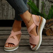 Sommer Flache Keilabsatz Fischmaul Casual Damen Sandalen