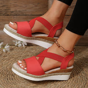 Sommer Flache Keilabsatz Fischmaul Casual Damen Sandalen