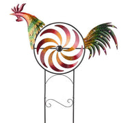 Shirem Iridescent Rooster Wind Spinner Garden Decor