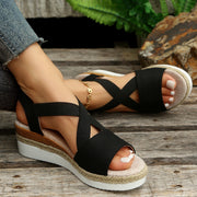 Sommer Flache Keilabsatz Fischmaul Casual Damen Sandalen