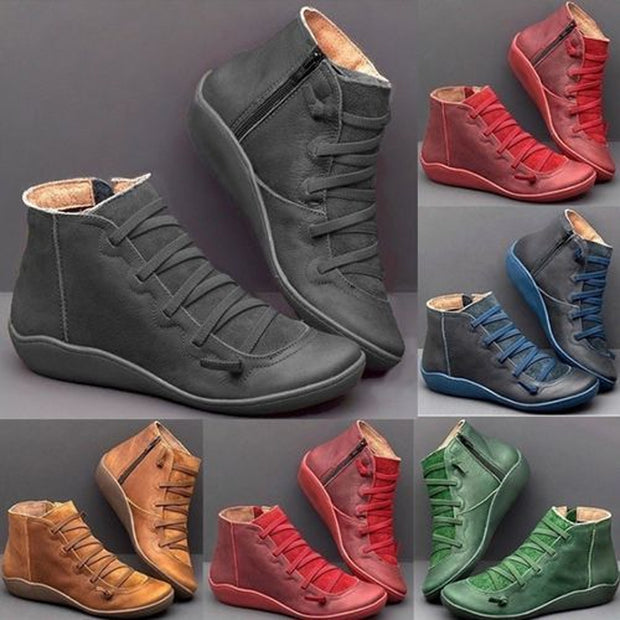 Fanyil Vintage Strappy Ankle Boots For Women