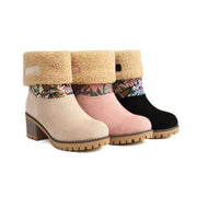 Women's warm thick sole high heel snow boots - Libiyi