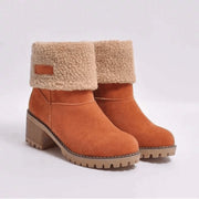 Women's Chunky Heel Round Toe Snow Boots - Keilini