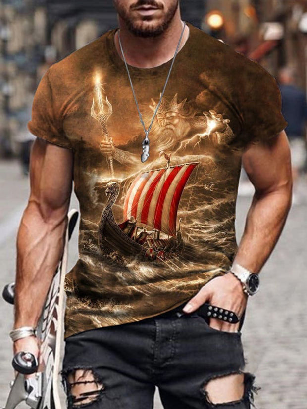 Designer vintage warrior print T-shirt