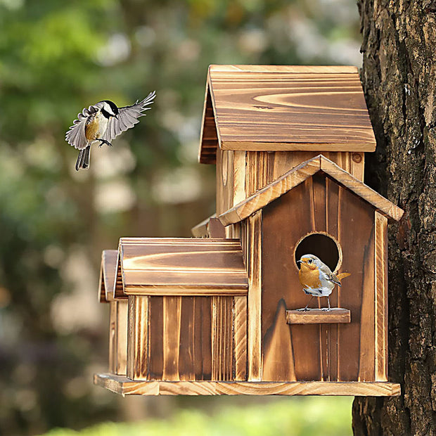 6 Hole Handmade Bird House - GIFT FOR NATURE LOVERS - Libiyi