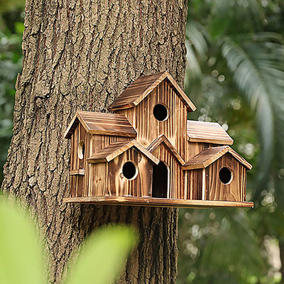 6 Hole Handmade Bird House - GIFT FOR NATURE LOVERS - Libiyi