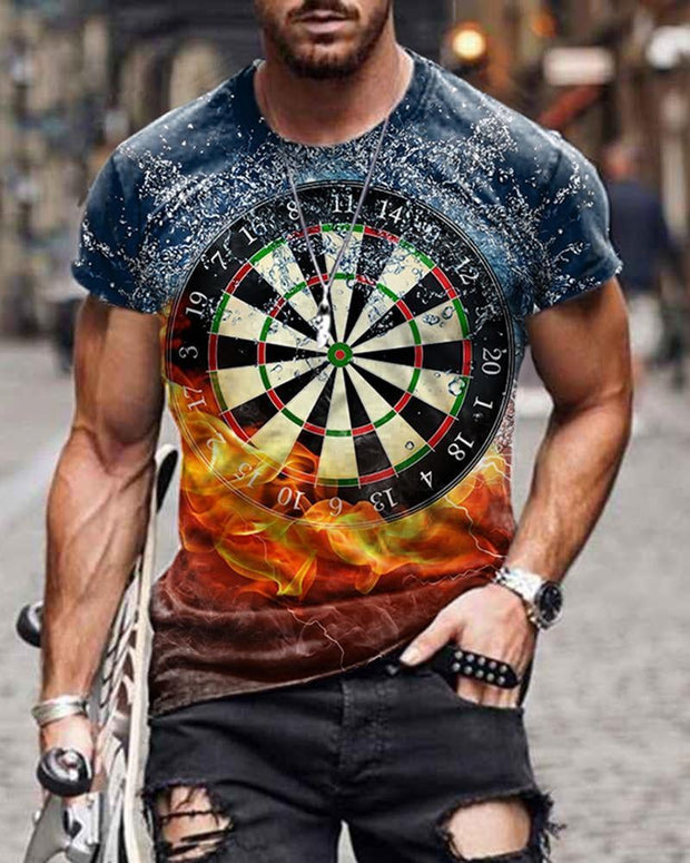 Fashion Flame Contrast Print Short-sleeved T-shirt