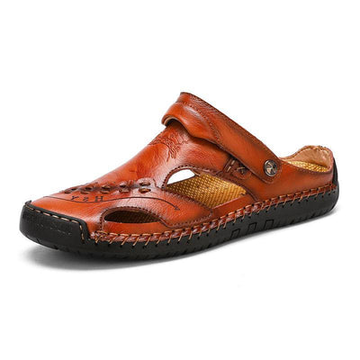 Libiyi Men's Casual Breathable Handmade Leather Sandals - Libiyi