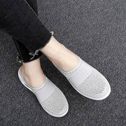 Libiyi Women Daily Fly Knit Fabric Summer Air Cushion Mule Slippers - Libiyi