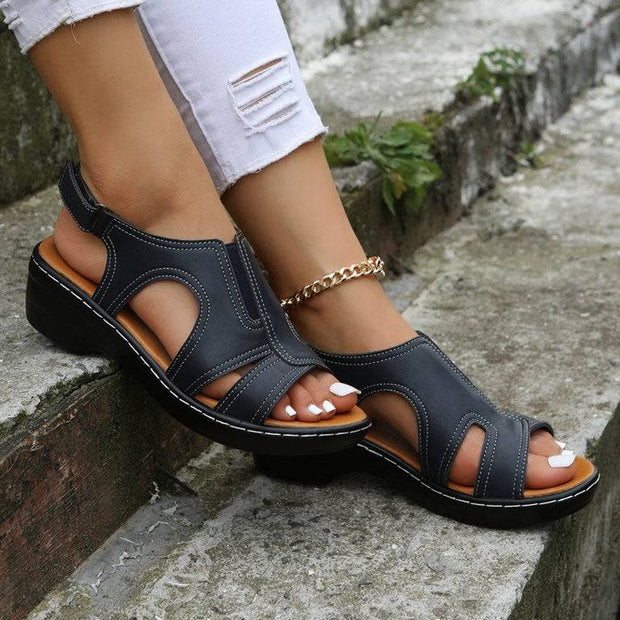 Libiyi Summer Velcro Fish Mouth Casual Women's Sandals - Libiyi